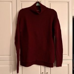 Maroon Ribbed Vince Camino Sweater
